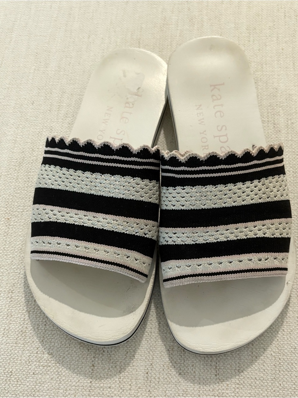 Kate Spade NY Festival Slide
Sandal White Black Pink Fabric
Shoes Sz 7 - Picture 4 of 5